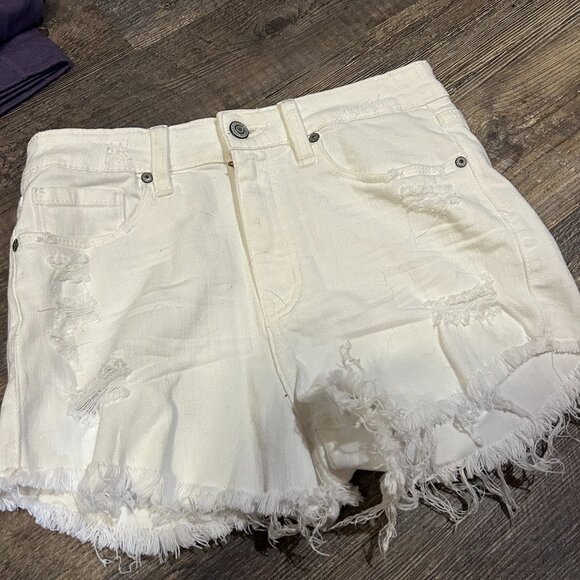 Lulu white high-rise shorts - Picture 1 of 4